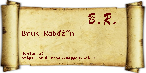 Bruk Rabán névjegykártya